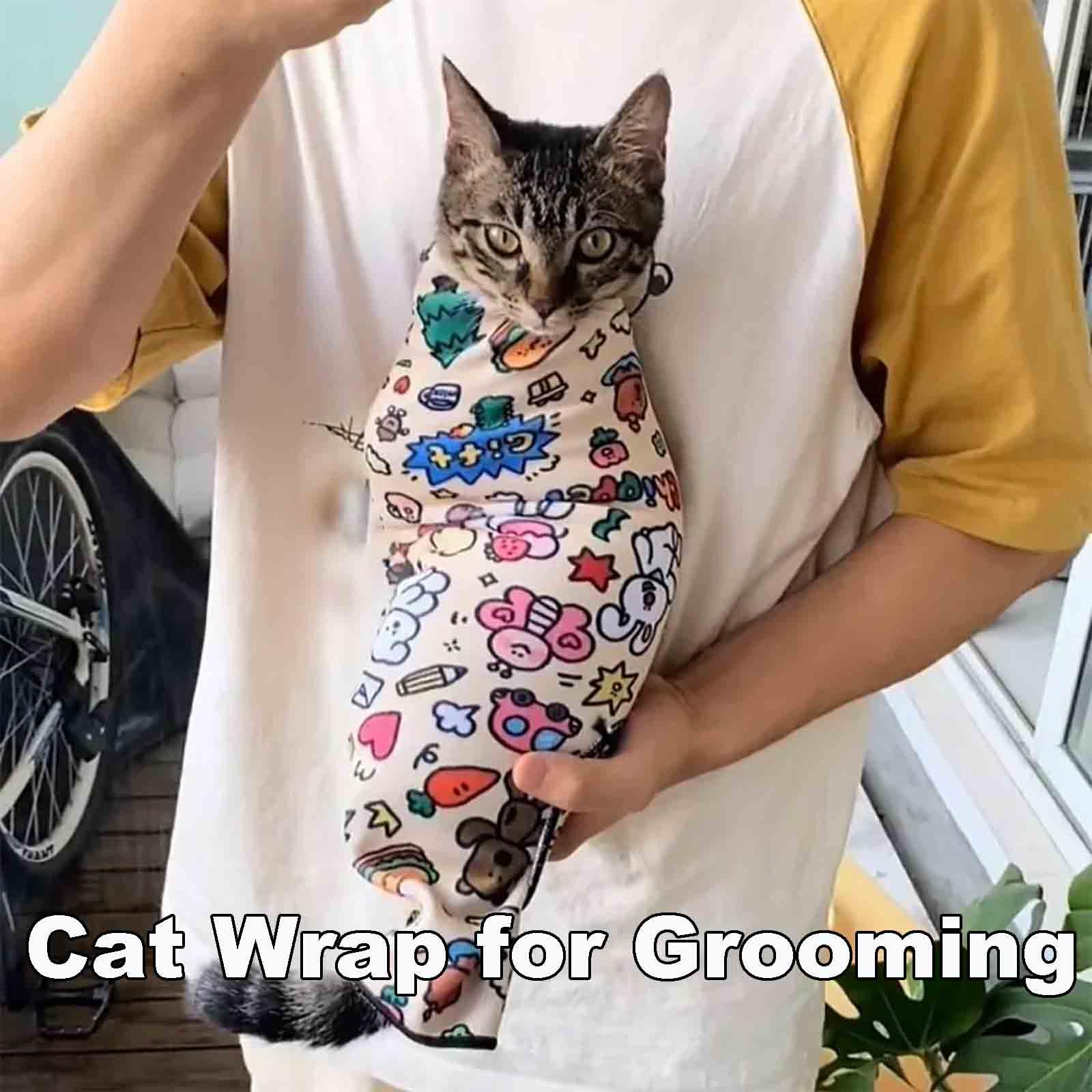 Self Adhesive Fabric for Cats, Cat Wrap for Grooming - Self